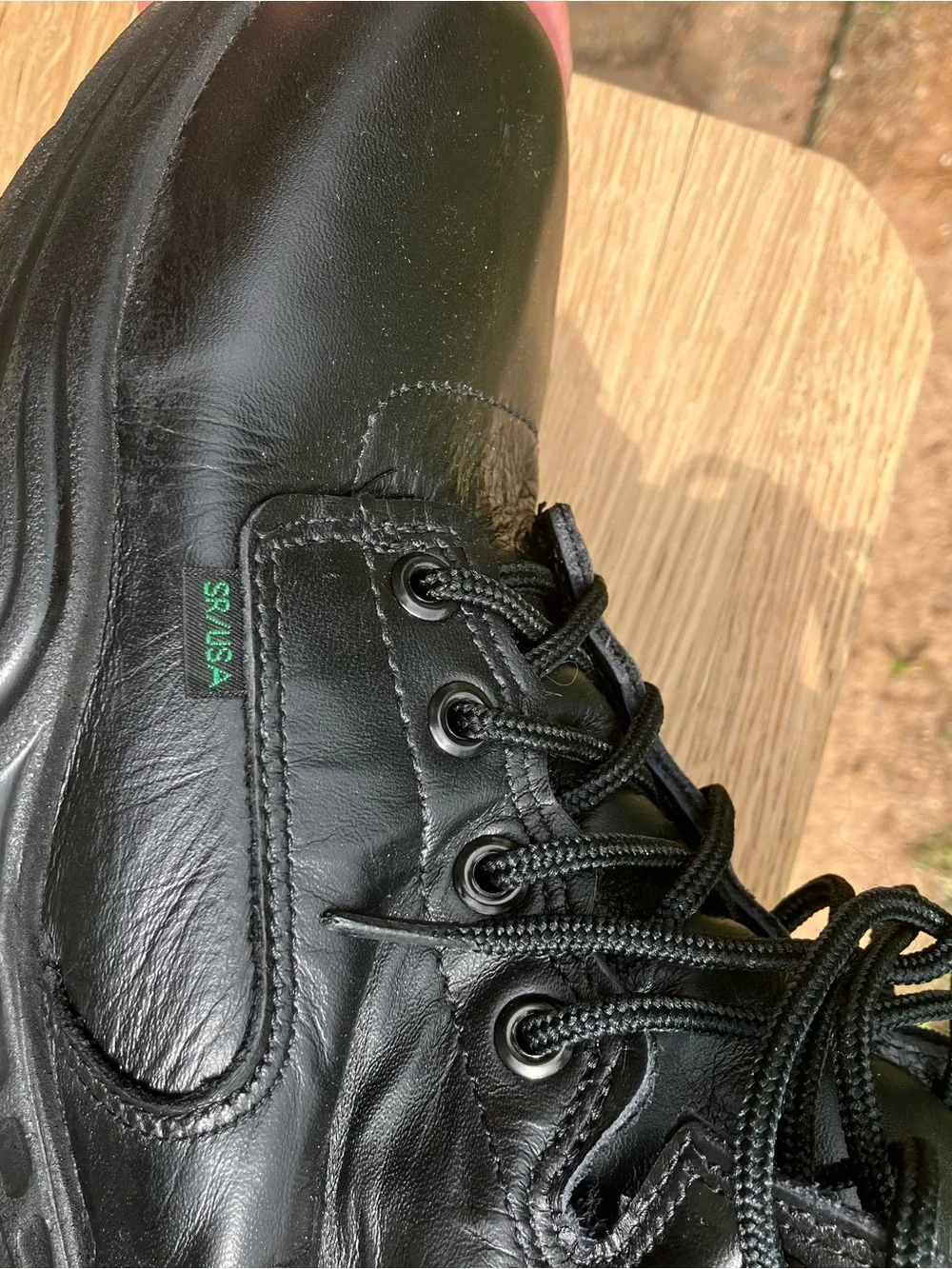Reebok Black Men's Lace-Up Leather Postal Work Boots